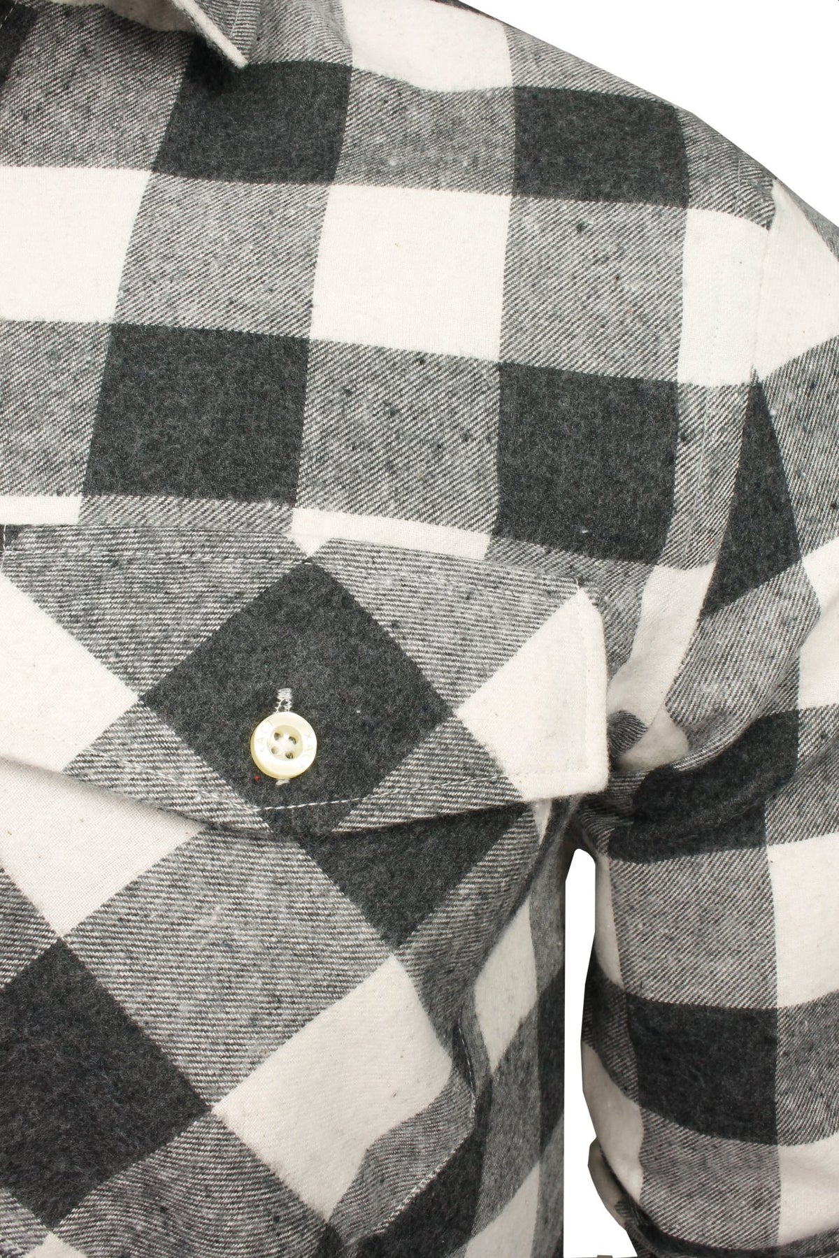 Xact Mens Soft Flannel Buffalo Check Shirt - Long Sleeved, 02, Xsh1136, Jack - Dark Grey/ White