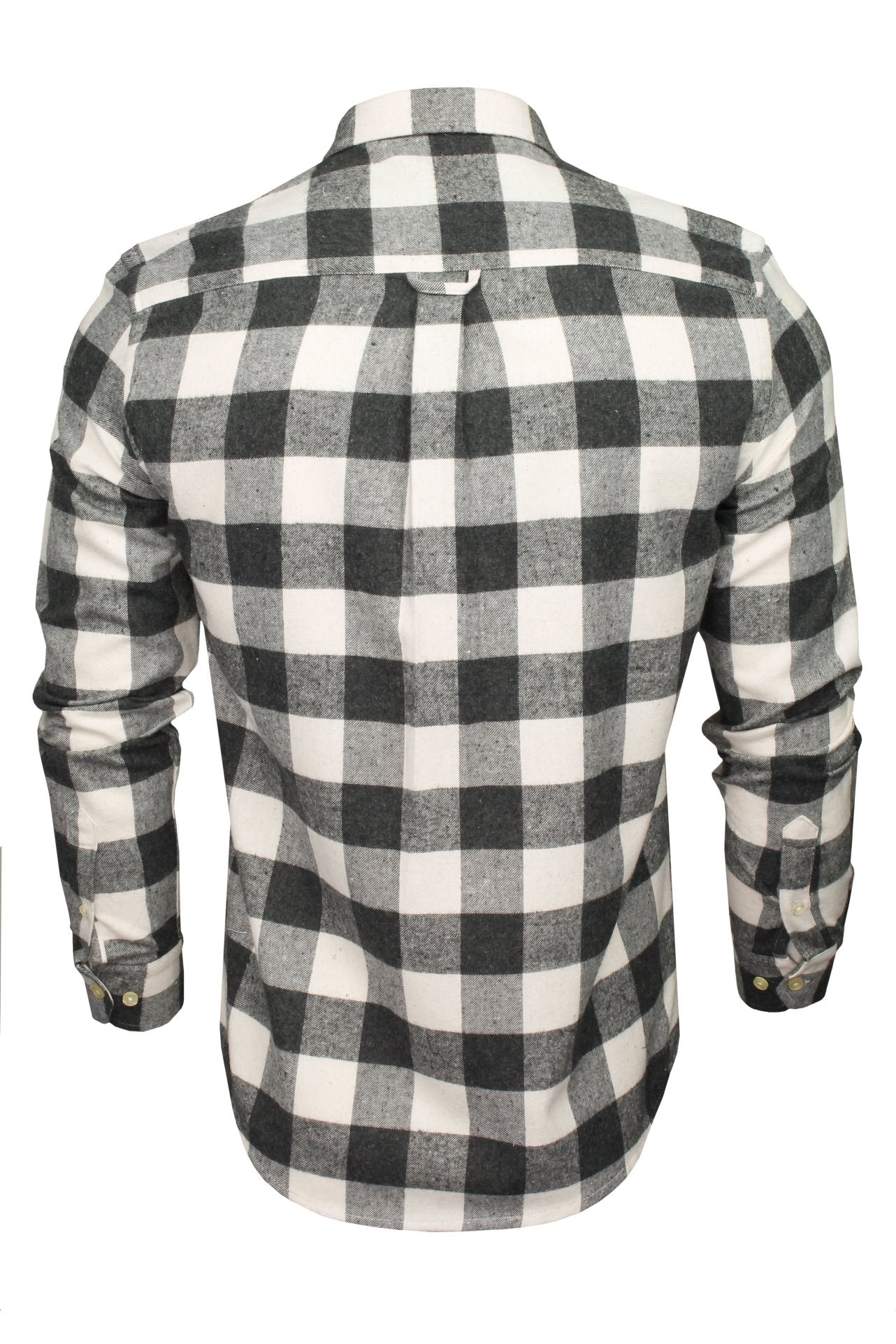 Mens black and clearance white checkered flannel shirt