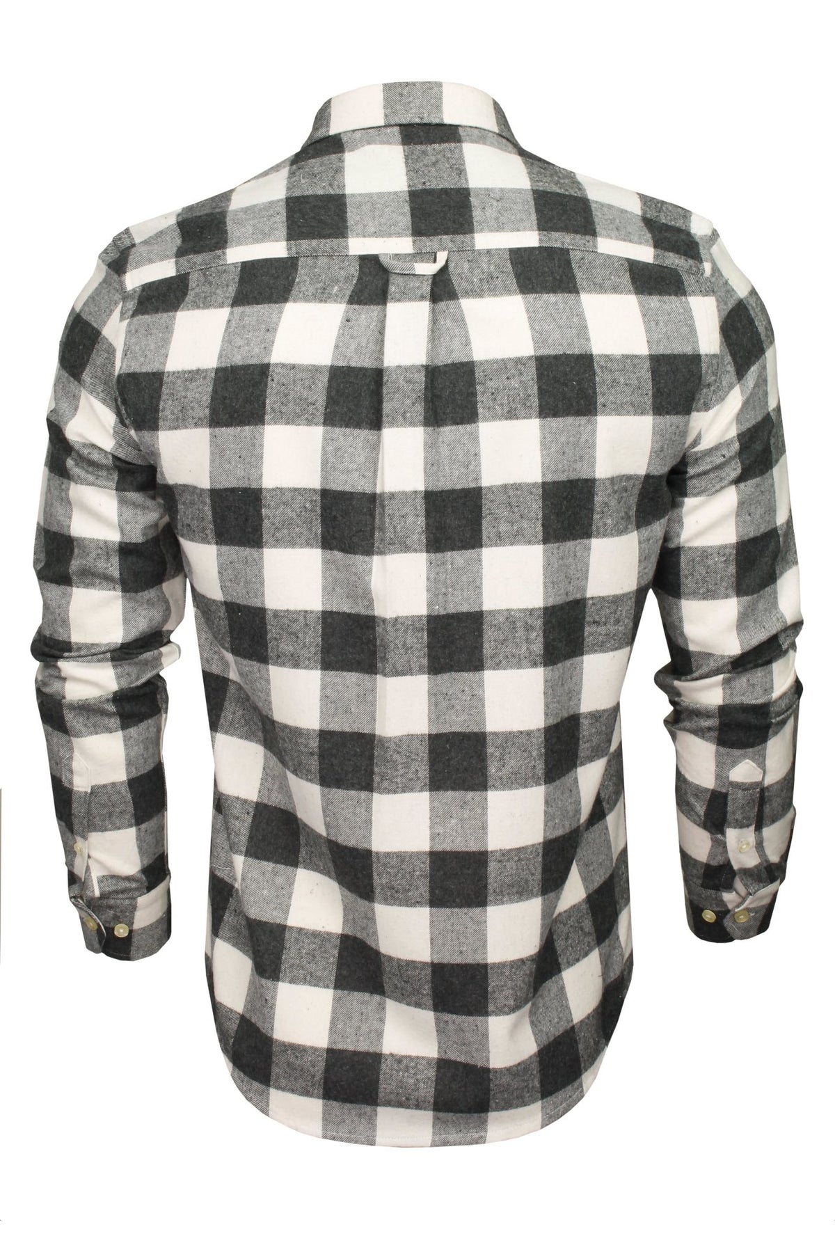 Xact Mens Soft Flannel Buffalo Check Shirt - Long Sleeved, 03, Xsh1136, Jack - Dark Grey/ White