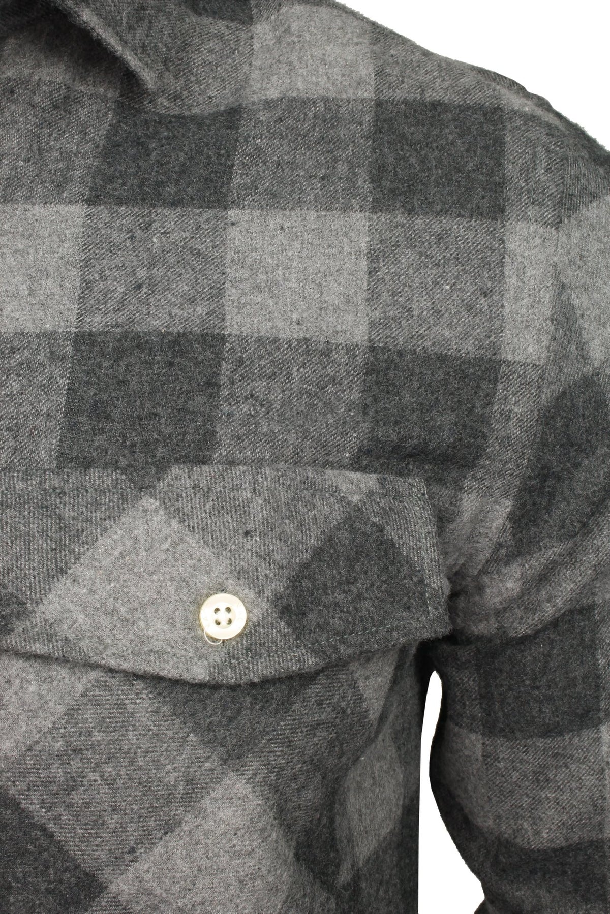 Xact Mens Soft Flannel Buffalo Check Shirt - Long Sleeved, 02, Xsh1136, Jack - Grey Melange/ Dark Grey