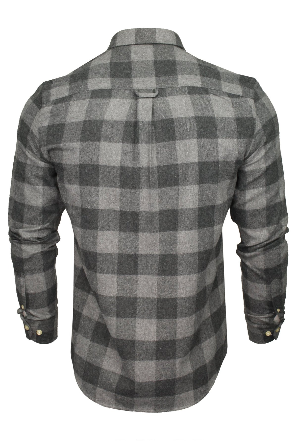 Xact Mens Soft Flannel Buffalo Check Shirt - Long Sleeved, 03, Xsh1136, Jack - Grey Melange/ Dark Grey