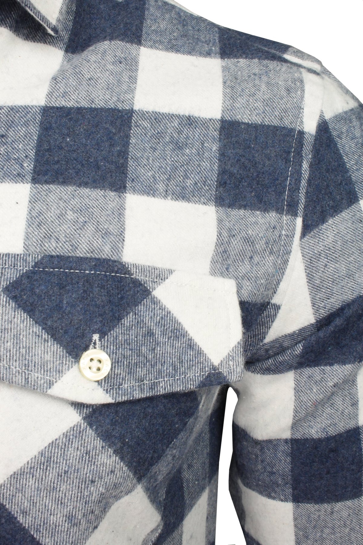 Xact Mens Soft Flannel Buffalo Check Shirt - Long Sleeved, 02, Xsh1136, Jack - Navy/ White