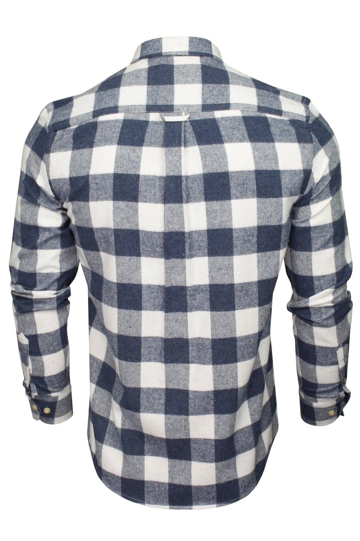 Xact Mens Soft Flannel Buffalo Check Shirt - Long Sleeved, 03, Xsh1136, Jack - Navy/ White