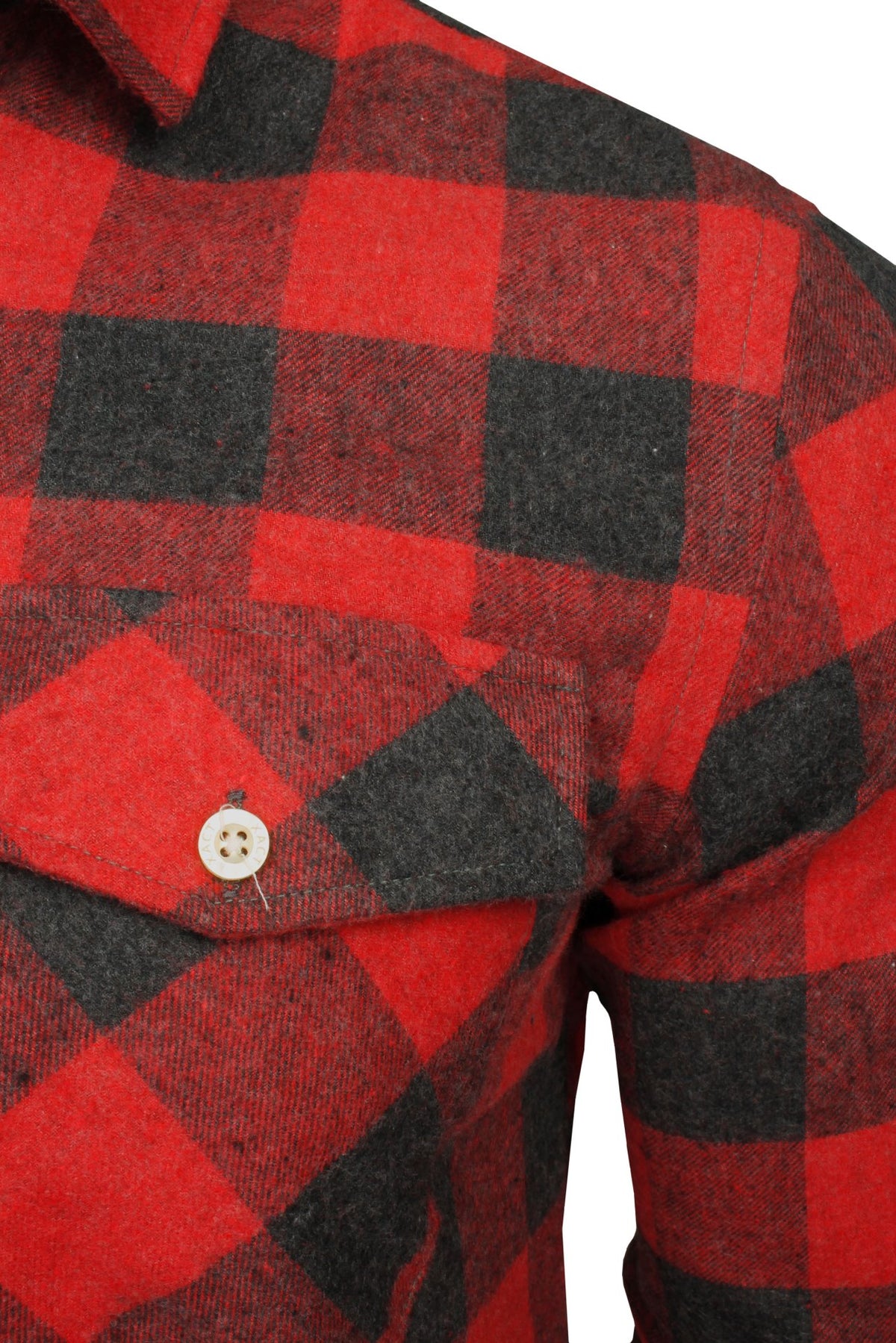 Xact Mens Soft Flannel Buffalo Check Shirt - Long Sleeved, 02, Xsh1136, Jack - Red/ Dark Grey