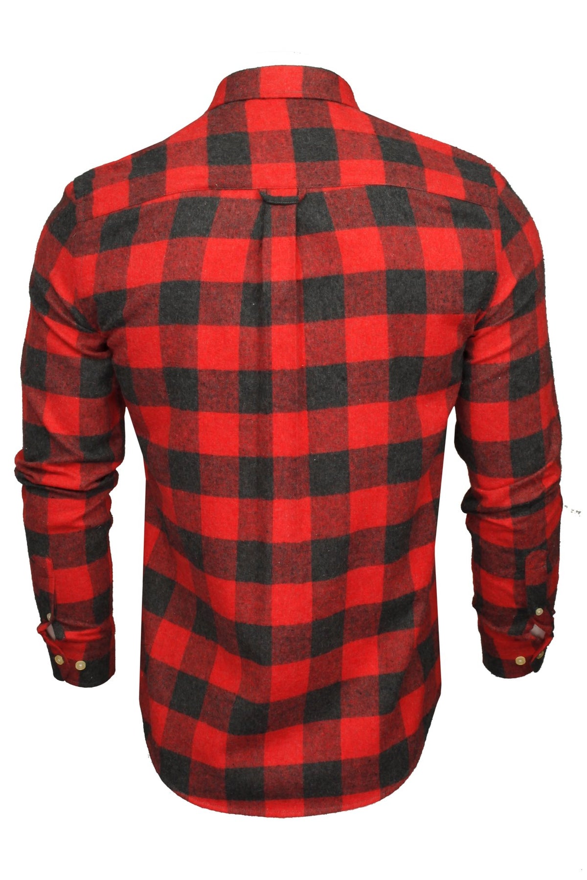 Xact Mens Soft Flannel Buffalo Check Shirt - Long Sleeved, 03, Xsh1136, Jack - Red/ Dark Grey