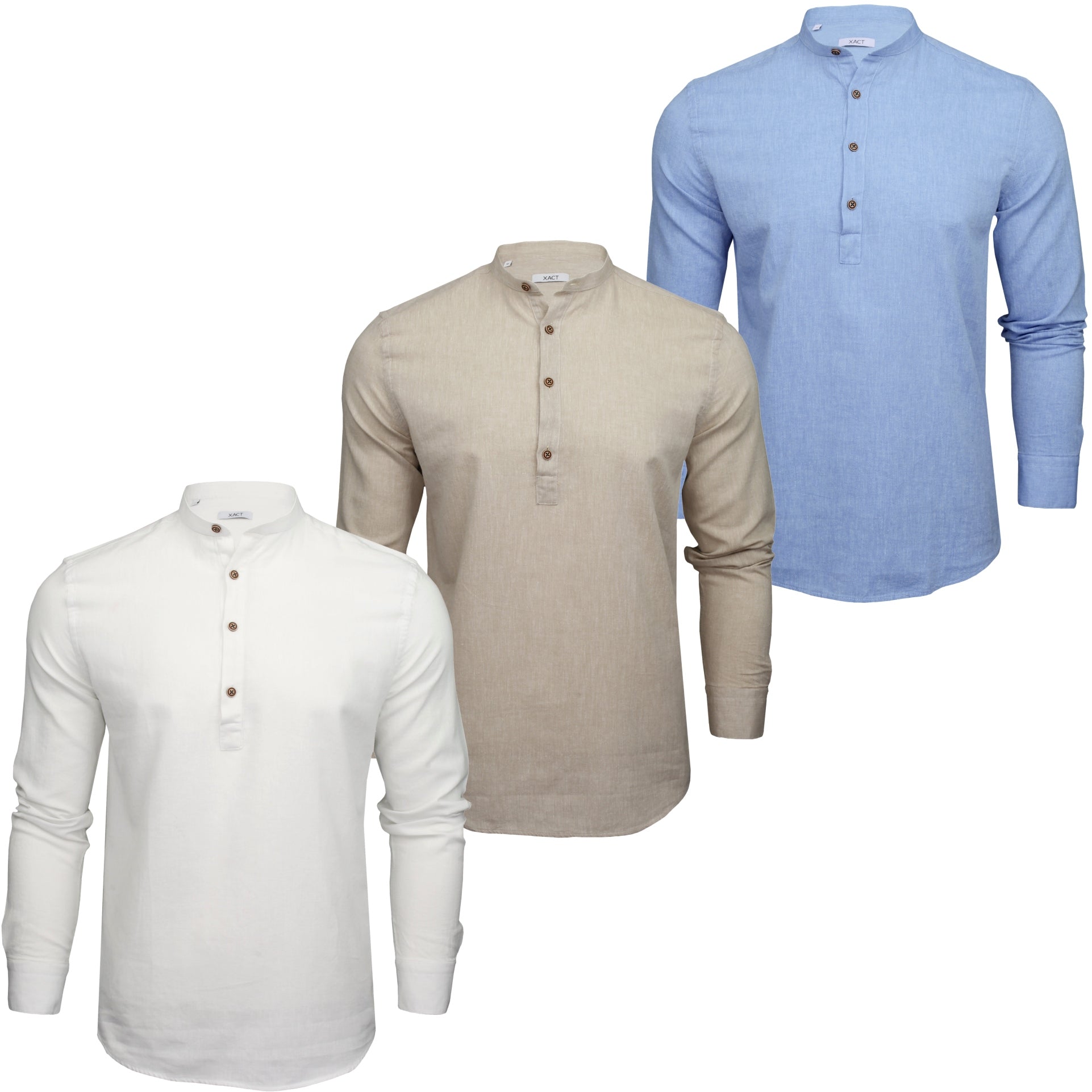 トップス COMFORT FIT BAND COLLAR SHIRT HEMP COMFORT FIT BAND COLLAR SHIRT HEMP