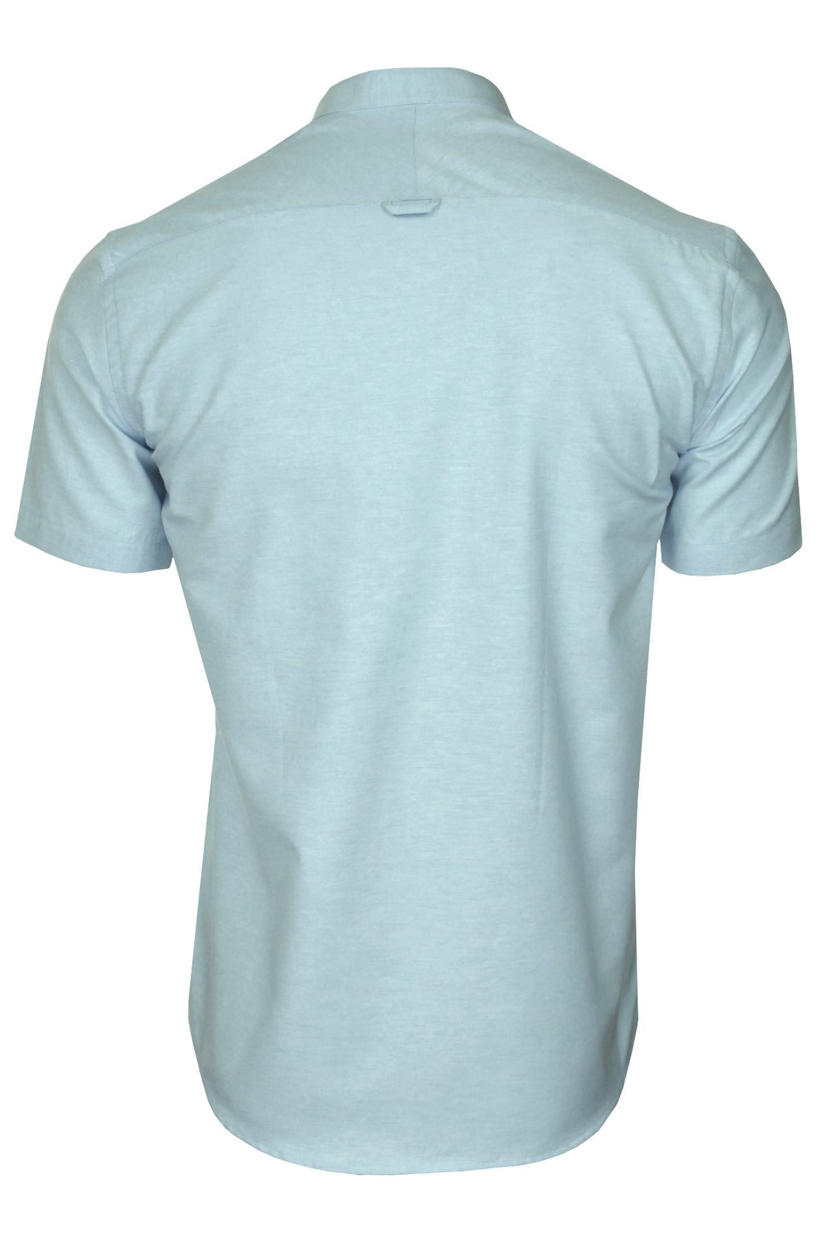 Xact Men's Grandad Collar Oxford Shirt Slim Fit Short Sleeved, 03, Xsh1022, Riviera
