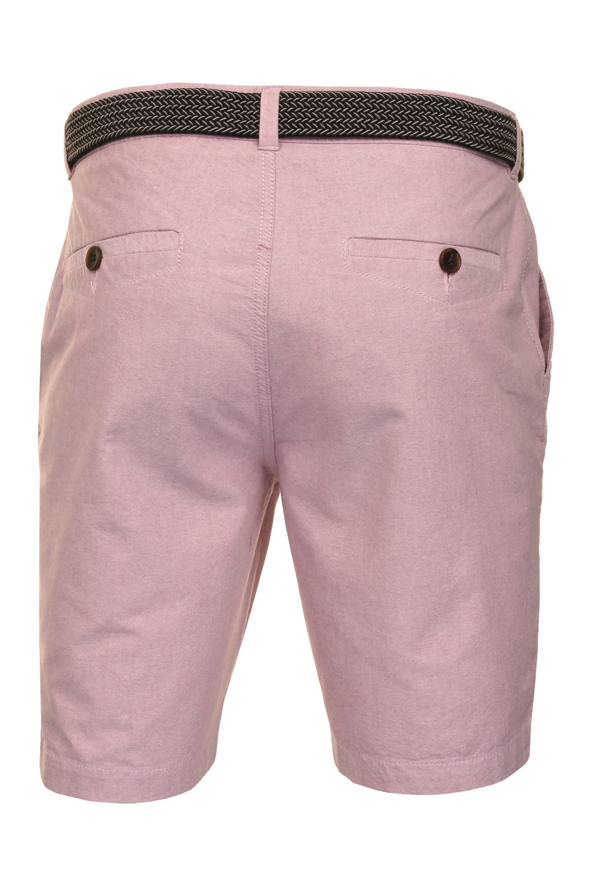Xact Mens Oxford Chino Shorts with Belt, 03, Xsrt1029, Oxford Pink