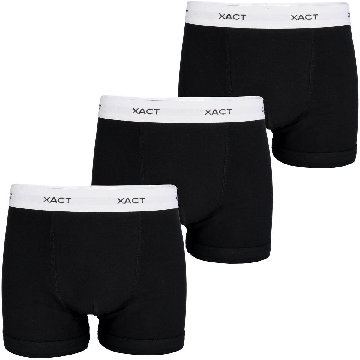 Xact Mens Cotton Stretch Boxer Shorts/ Trunks (3 Pack), 01, XU1061, Black