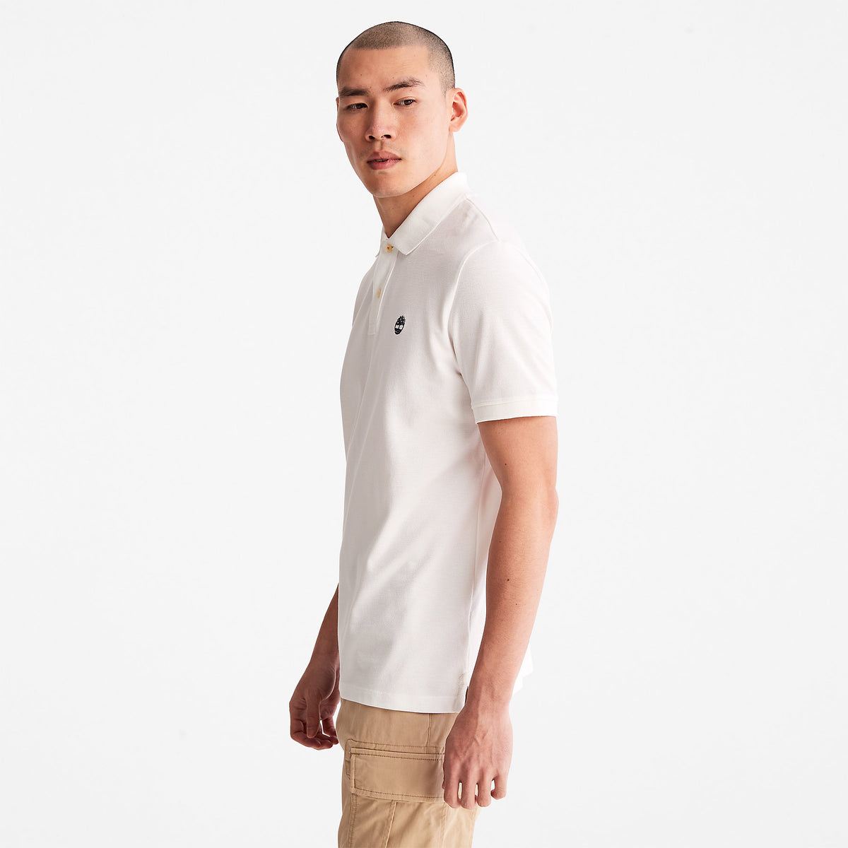 Timberland Mens Millers River Pique Polo T-Shirt - Short Sleeved, 04, Tb0A26N4, #colour_White