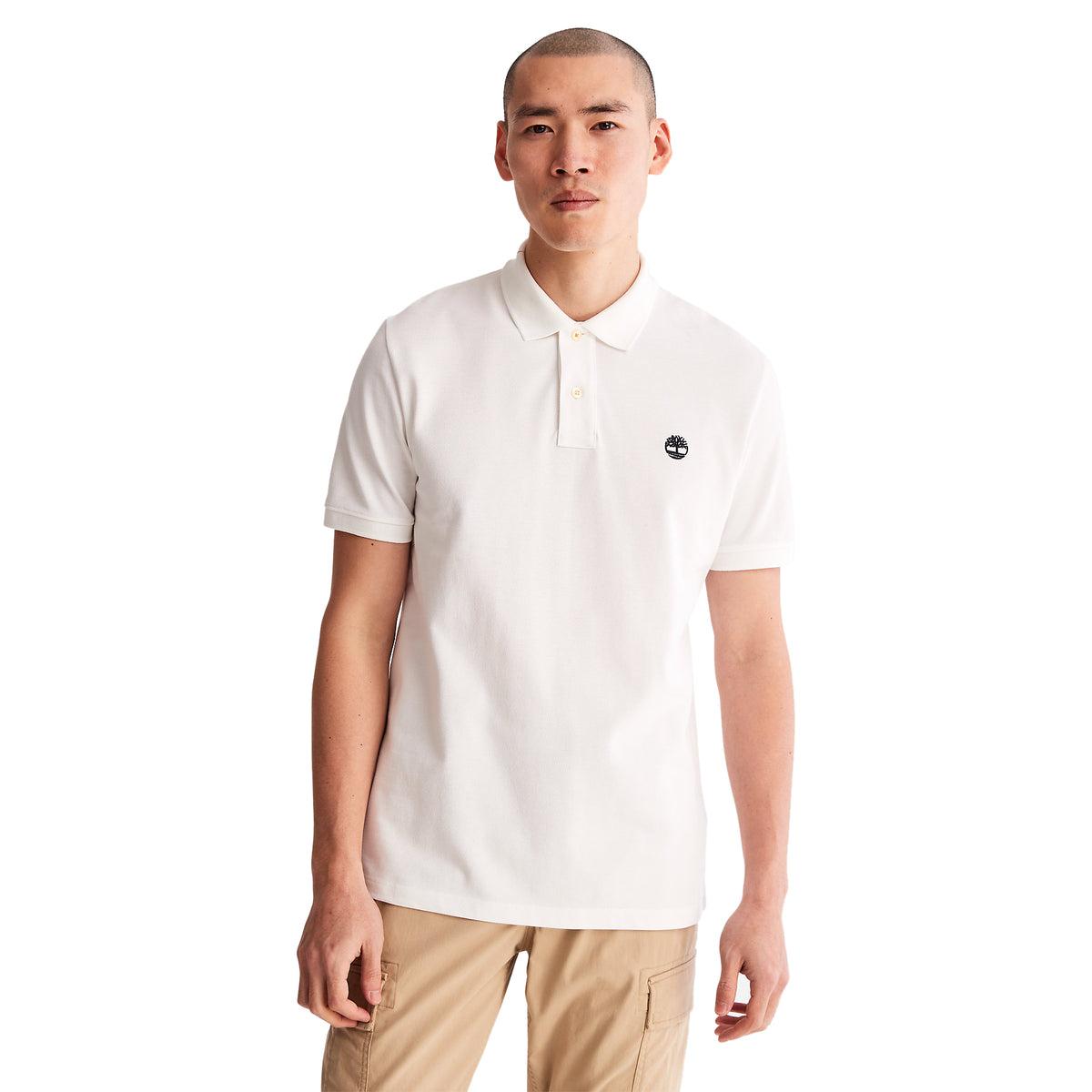 Timberland Mens Millers River Pique Polo T-Shirt - Short Sleeved, 01, Tb0A26N4, #colour_White