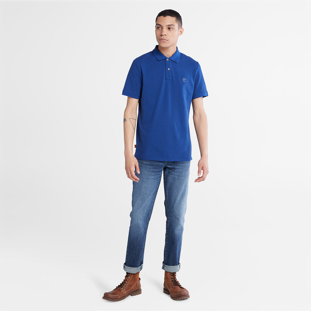 Timberland Mens Millers River Pique Polo T-Shirt - Short Sleeved, 03, Tb0A26N4, #colour_Bellwether Blue