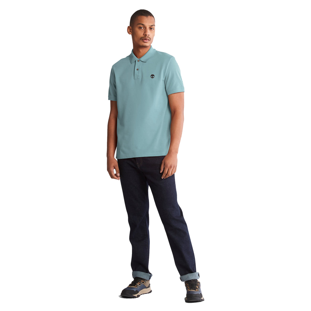 Timberland Mens Millers River Pique Polo T-Shirt - Short Sleeved, 03, Tb0A26N4, #colour_Mineral Blue